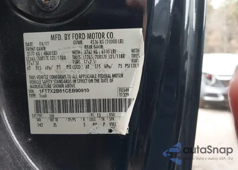 2012 Ford F-250 Xlt из США, поврежденный, VIN 1FT7X2B61CEB90910